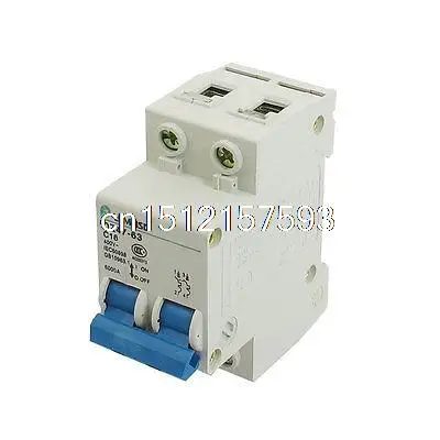 DZ47-63 C16 16A 400VAC 6000A Breaking Capacity 2 Poles Circuit Breaker