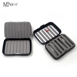 MNFT 1Pcs Waterproof Fly Fishing Box Slit Foam Fishing Pocket Size Box Flies Nymphs Ice Fishing Lures Fly Tackle Storage Case