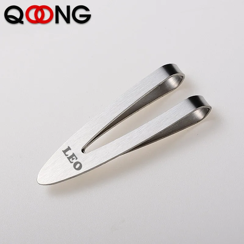 QOONG Custom Lettering Minimalist Money Metal Clip Stainless Steel Symbol Money Clips Fashion Accessories For Souvenir Gifts