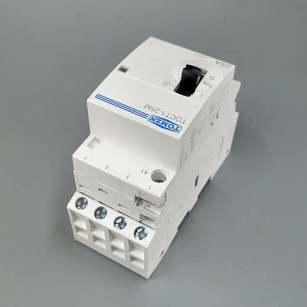 TOCT1 4P 25A 220V/230V 50/60HZ Din rail Household ac Modular contactor with Manual Control Switch 4NO or 2NO 2NC or 4NC