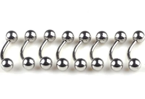 Wholesale Lots 20pcs Sliver Ball Eyebrow Rings Bar Body Piercing Jewelry