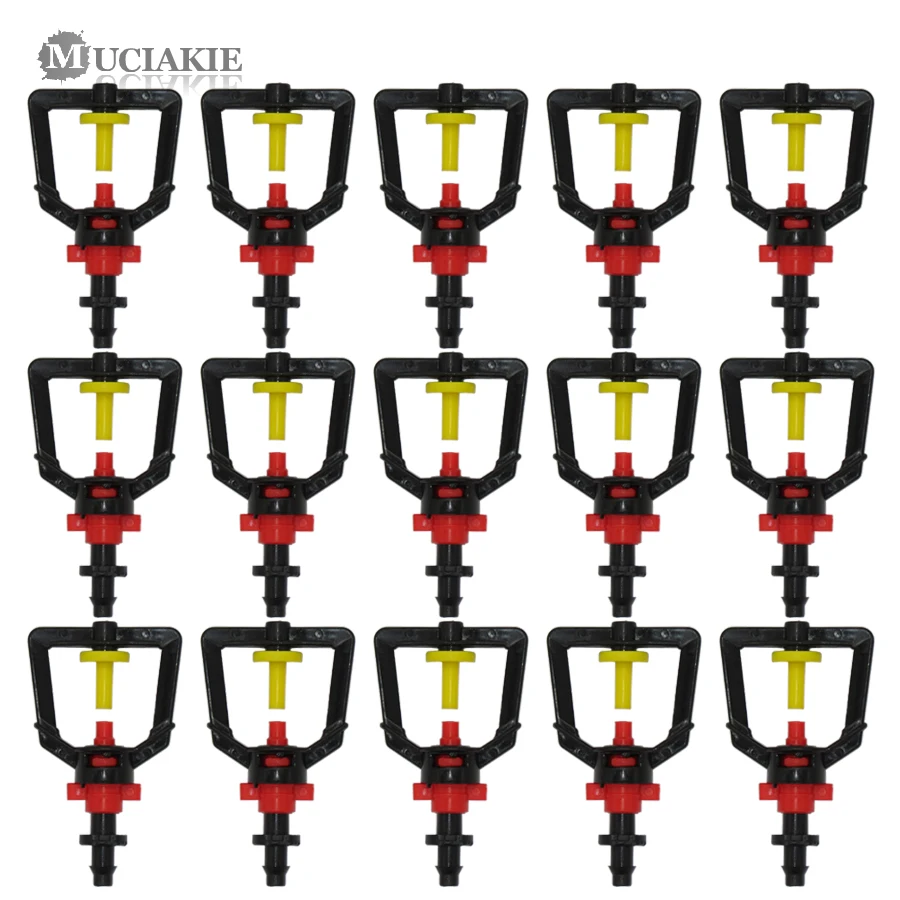 MUCIAKIE 5PCS Garden Irrigation Rotating Misting System Hanging Refraction of Micro Nozzle Greenhouse Humidifier With 4/7mm Barb