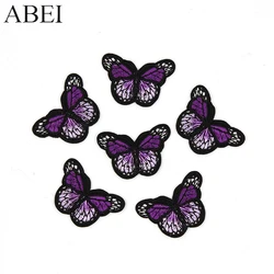 10pcs/lot Purple Embroidery Butterfly Patches Iron On Motif Badge Diy Clothes Appliques Bags Shoes Dress Coats Jeans Stickers