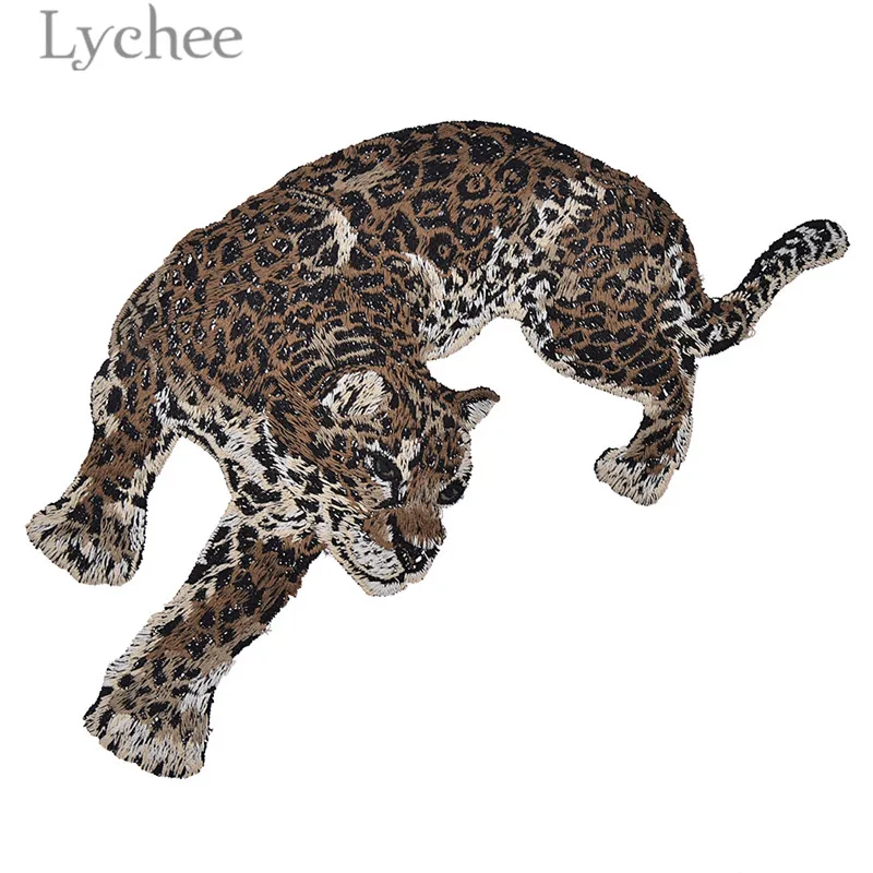 Lychee Life 1 para Leopard łaty hafty wzór ze zwierzętami szyć na aplikacje DIY materiał do szycia dostaw dla płaszcz kurtka dżinsy