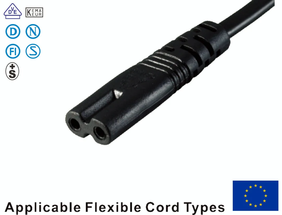 ЕС Мощность кабель Шнур Рисунок 8 C7 евро ЕС Европейский 2 контактный, вилка переменного тока Мощность кабель Шнур для камеры, принтеры, записная книжка, и так далее