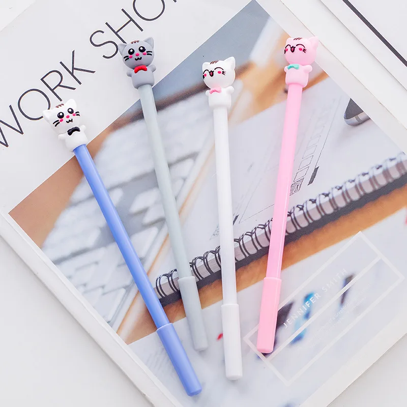 1 Pcs 0.5mm Creative Lucky Cat Style Gel Pen Signature Pen Escolar Papelaria School Office Stationery Supply Promotional Gift