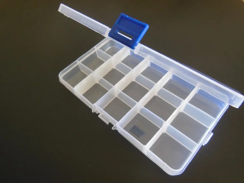 Pojedynczy pojemnik z przegródkami na narzędzia do paznokci, puste pudełko do przechowywania, pudełko na narzędzia do zdobienia paznokci, puste pudełko na dekoracje do paznokci.