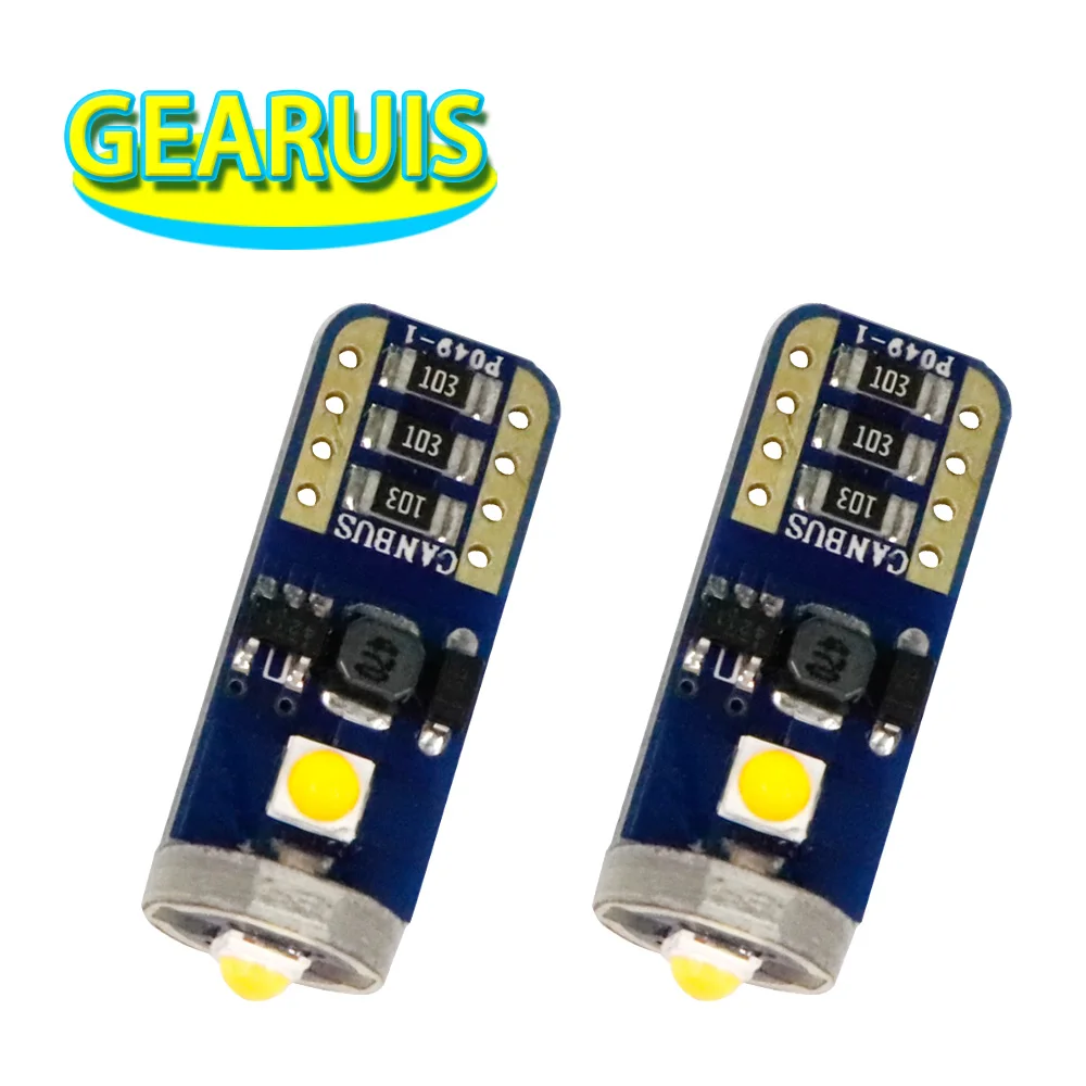 

100 шт. T10 Canbus 3 SMD 3030 светодиодный 0,19 А 2 Вт без ошибок 26 мм * 9 мм автоматический габаритный фонарь клиновой хвостовой боковой лампы белый красный желтый