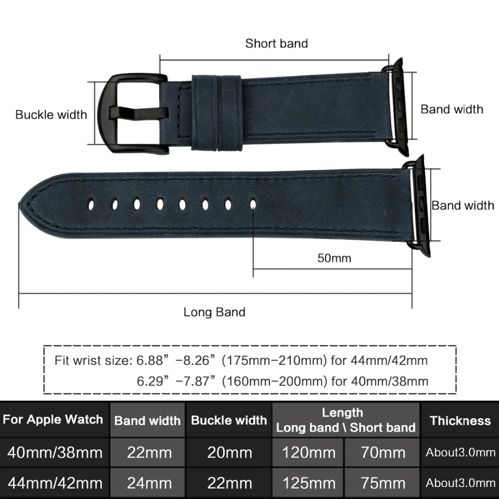 MAIKES For Apple Watch 4 Band 44mm 40mm Genuine Leather Watch Accessories Watchbands Apple Watch Strap 42mm 38mm Series 1 2 3 4