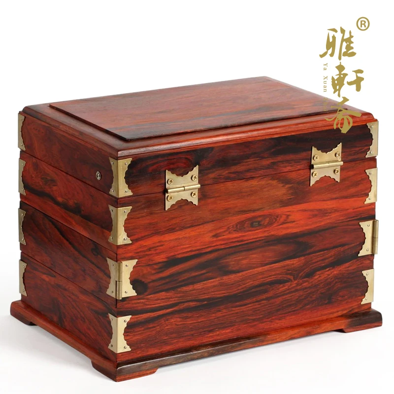 Rosewood wooden jewelry box seven fairies dressing box red wooden wedding treasure wood storage box