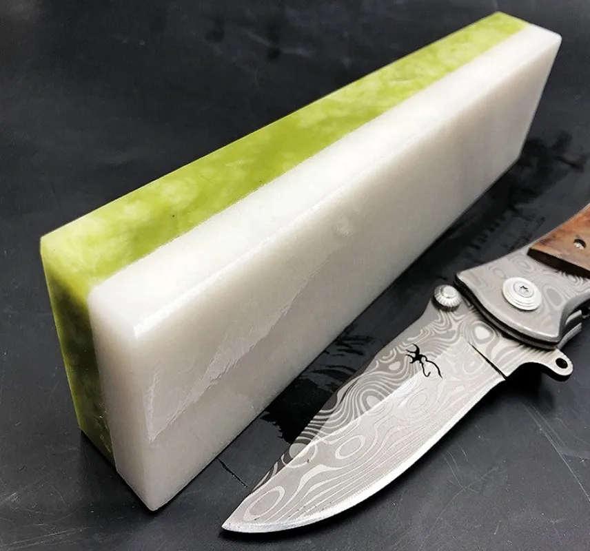 8000/10000 Double Sides Professional Natural Green Agate And White Agate Knife Sharpener Whetstone Sharpening Stones