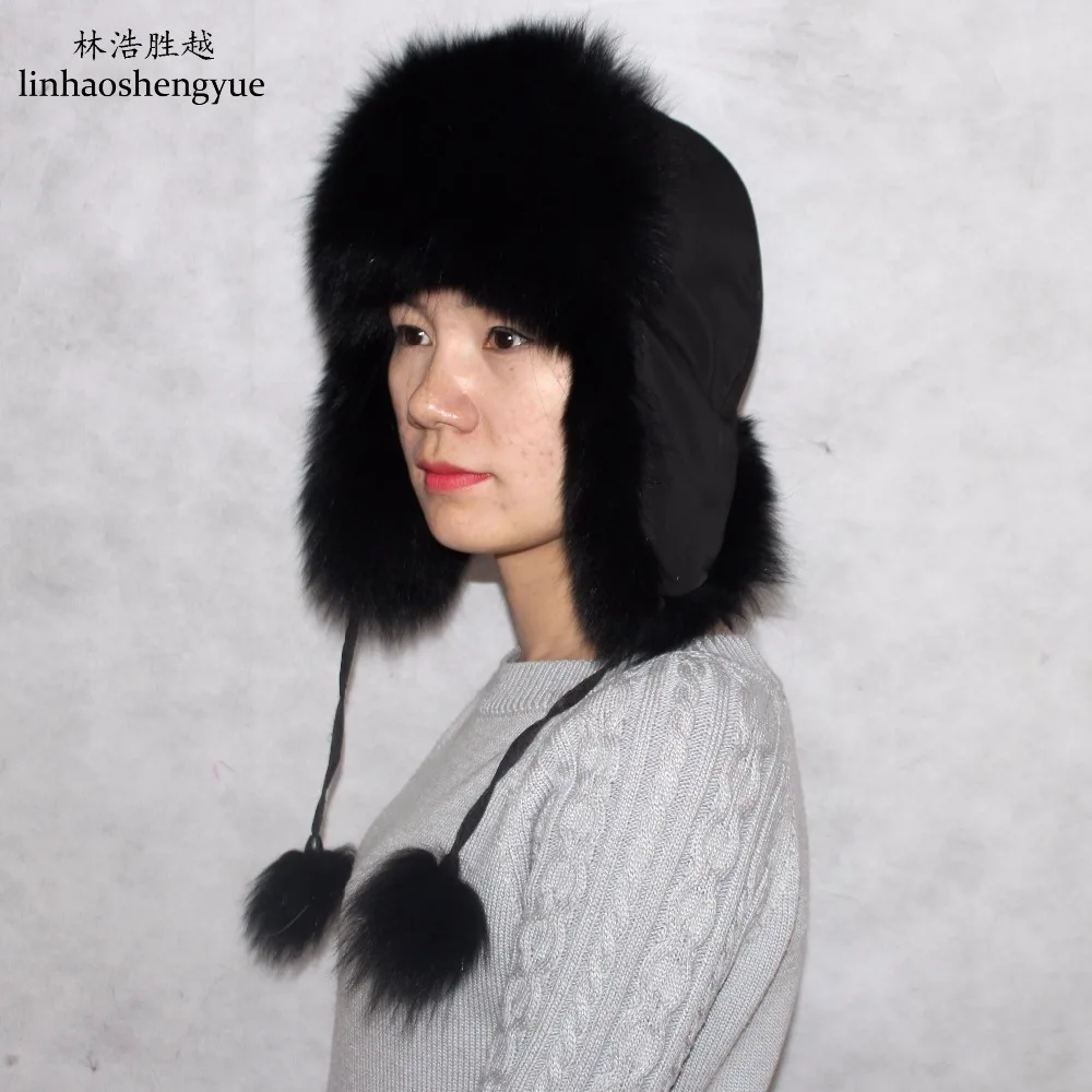 Linhaoshengyue Special Products  Fashion Winter Warm Fox Fur Women Hat  Cap  Freeshipping