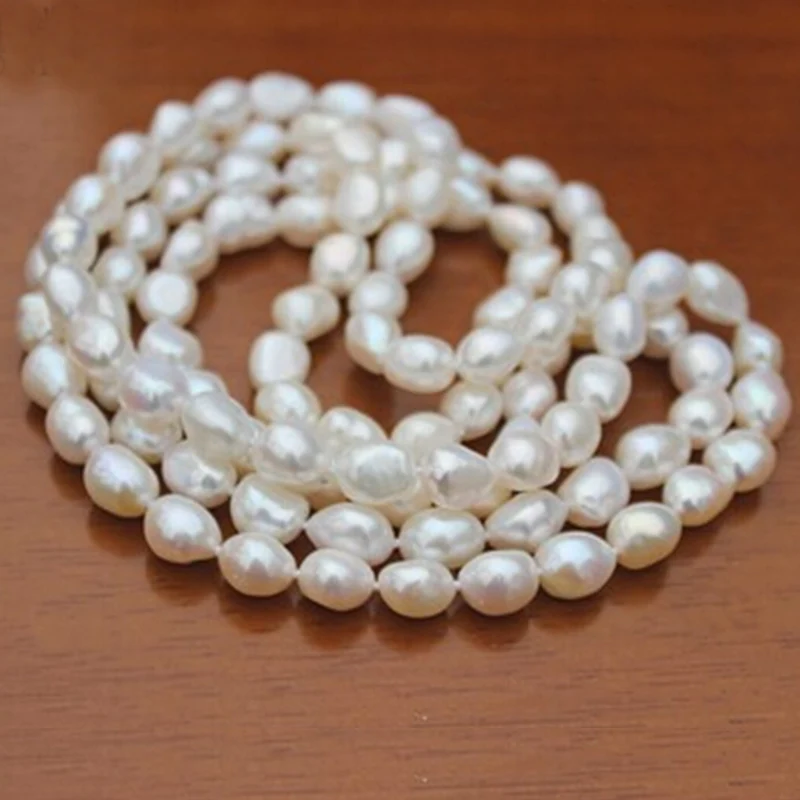 

Sinya Baroque Pearls Strand Necklace Length 120cm/47inch Fashion Beads Necklace Fine Jewelry for women