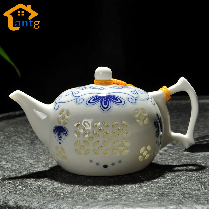 New Arrival Ultra-Thin Exquisite Teapot Blue and White Porcelain tureen fair cup of tea Kettle,Black Tea Ware High Quality