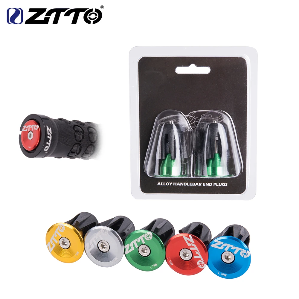 ZTTO Bicycle Metal Handlebar End Plugs Handle Bar Caps Aluminum Alloy Handle Grip Protective Cover Stoppers 1 Pair