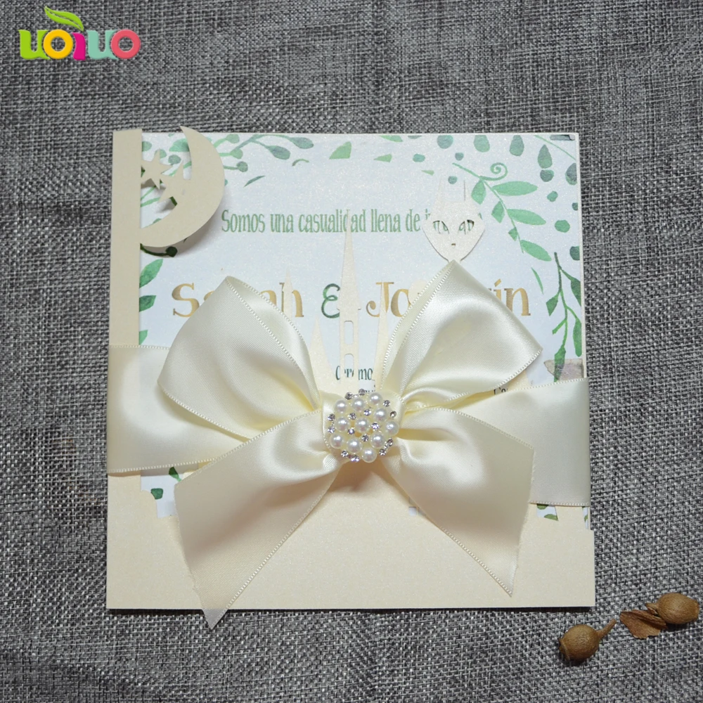 

DIY 25set customize inc21 customize laser cut wedding invitation card cat,tie bow,crown rhinestone,printing card,envelope seal