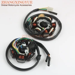Scooter Ignition Stator 6-8 coils for SYM Fiddle 2 Jet 4 Orbit 1 2 Symphony S SR Symply 1 2 125/150 GY6 152QMI 157QMJ 4-stroke