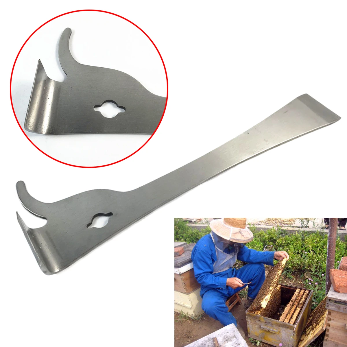 

1pc 25cm Stainless Steel Bee Hive Claw Scraper Beekeeping Tool Pry Equipment