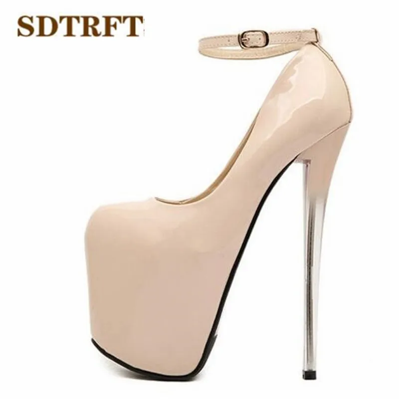 Crossdresser Plus:34-43 Spring/Autumn 22 19 16cm thin high heels sexy Patent Leather club pumps women wedding shoes Stilettos