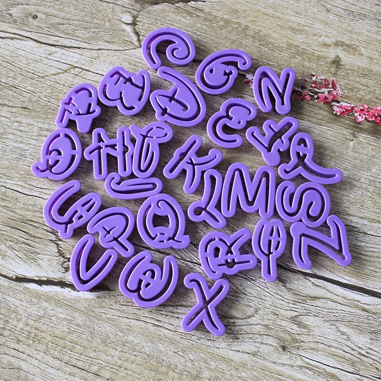 26 English Letter Shape Cake Cookie Cutter Fondant Cake Decorating Tools Cake Decoration Mold DIY Mould E781