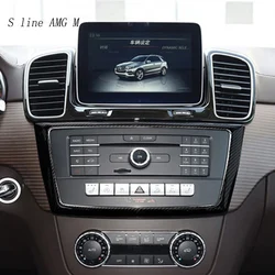 Cubierta de Panel de CD de aire acondicionado de fibra de carbono para coche, embellecedor de pegatina para Mercedes Benz ML X166 GLE W166 GLS GL, accesorios para automóviles