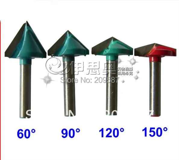 6x32x90 degree CNC Router Bits, Wood Engraving Tools on 3D Carving Cutting Machine