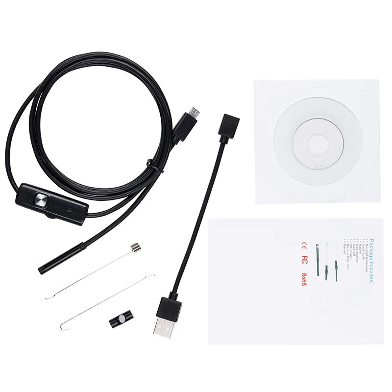 1M 5.5m/7mm Lens USB Endoscope Camera Waterproof Flexible Wire Snake Tube Inspection Borescope For OTG Compatible Android Phones