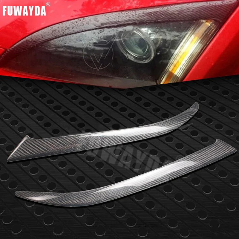 

FUWAYDA Rear Carbon Fiber Headlights Eyebrows Eyelids for FORD Focus 2005-2008 Car Styling Front Headlamp Eyebrows Trim Cover