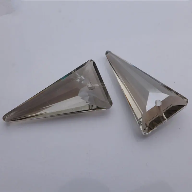 12pcs 38mm Austrian Crystal Triangle Shape Pendants Glass AB Rainbow Lamp Chandeliers Beads Rhinestone For Jewelry Making K9