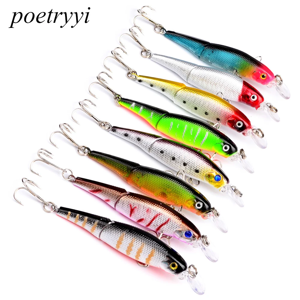 POETRYYI 2018 good fishing lure minnow quality professional bait 9*.2cm 7.5g fish lure swim bait jointed bait equipped hook Y40