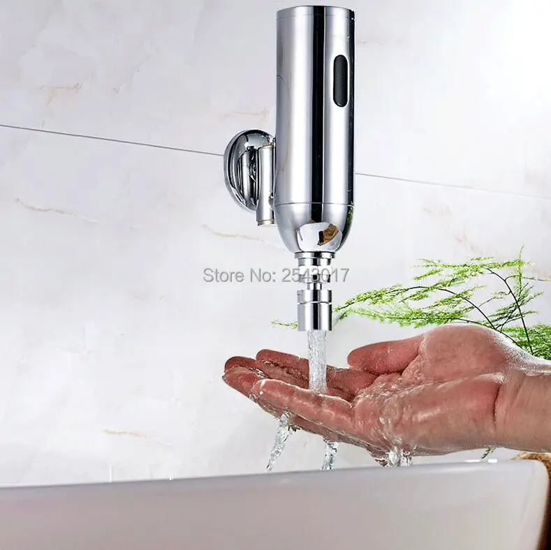 New Arrival Sensor Faucet Automatic Hands Free Chrome Polished Wall Mounted Single Cold Auto Torneira ZR1028