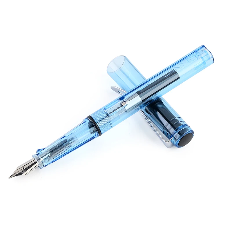 Creative Student Transparent Plastic Fountain Pen 6 Colors 0.5mm Ink Pens for School Office Business Writing Stationery