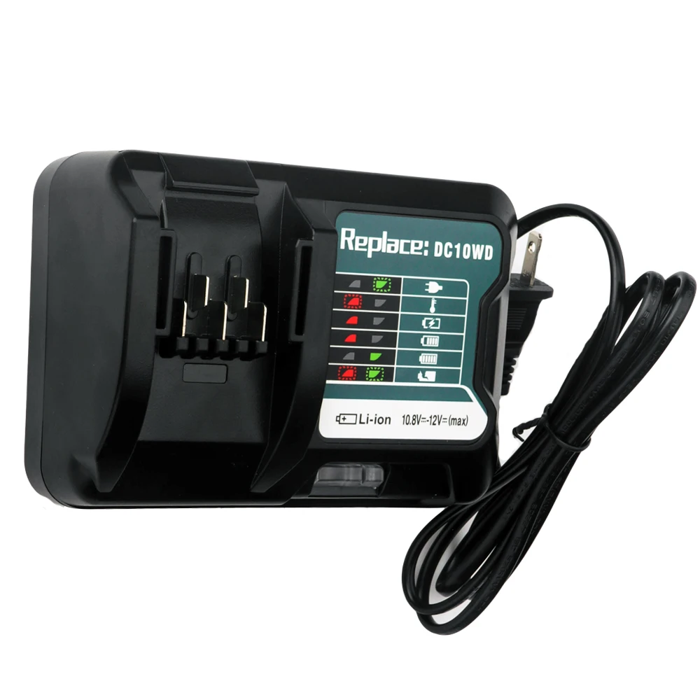 Replace Li-ion Charger for Makita 10.8V 12V DC10WD BL1015 BL1016 BL1021B BL1041B FD05 DT03 RJ03Z SH02Z DC10SB AC100-260V Charger
