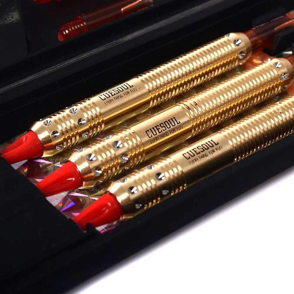 CUESOUL 3pcs Cheap Darts  16 Grams Brass Barrels Darts with Red Plastic Darts Points for  Electronic Dartboard