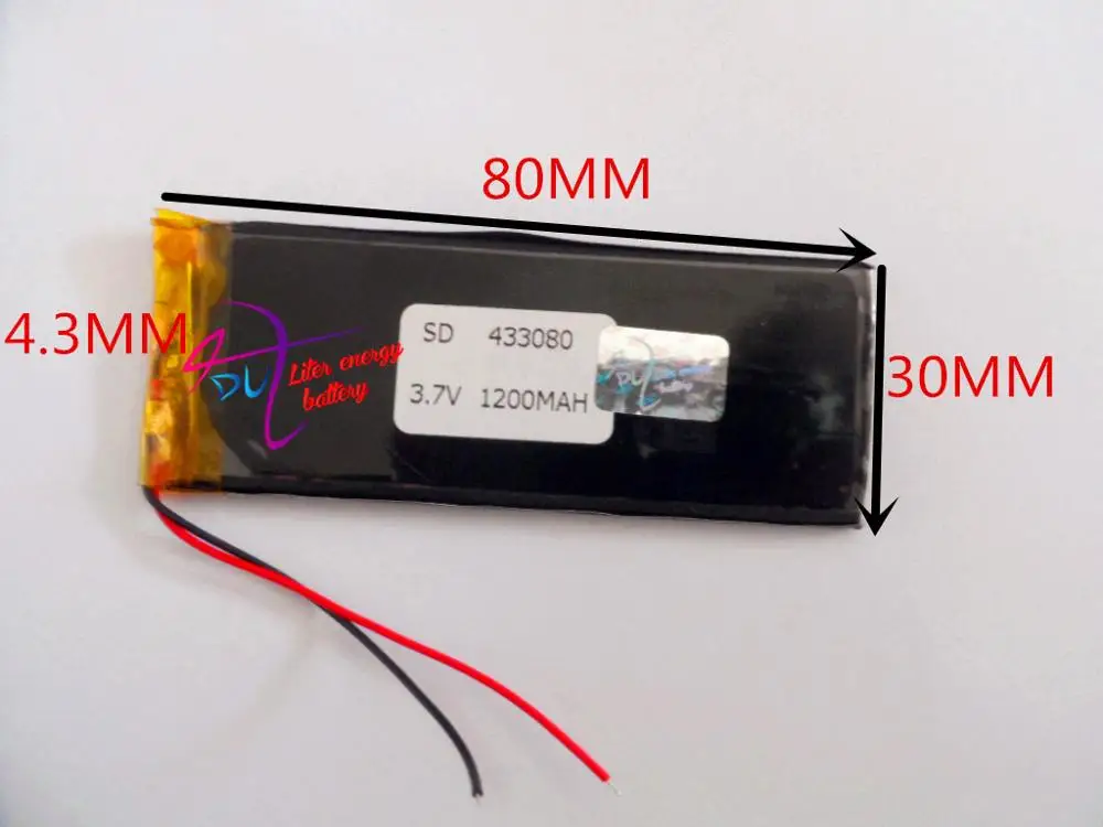 best battery brand Wholesale 433080 3.7V 1200mah Lithium polymer Battery with Protection Board For GPS Bluetooth Digital Product