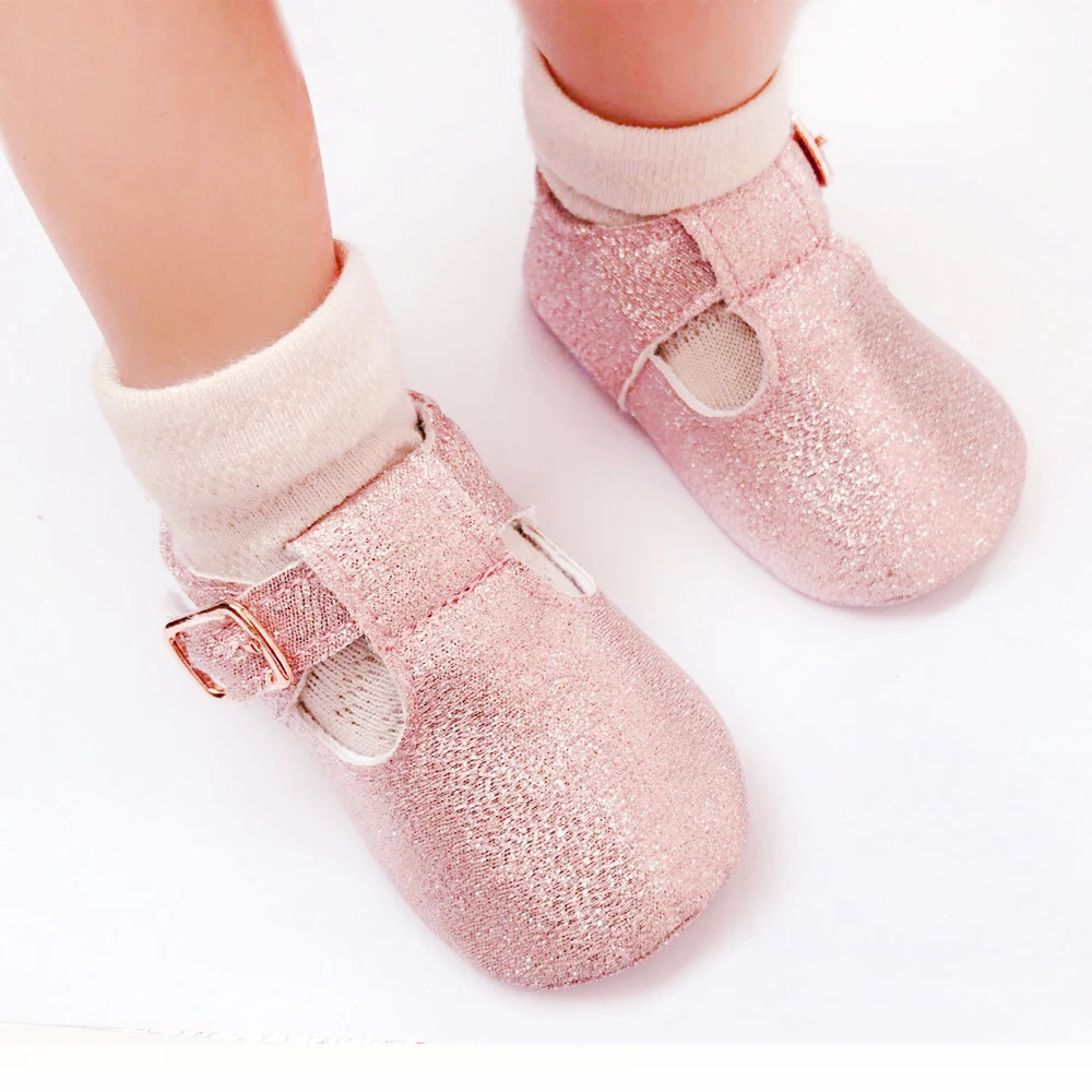 Newborn Baby Shoes Gold Buckle PU Leather Boy Girl Shoes Toddler Soft Sole Anti-slip First Walkers Infant Moccasins