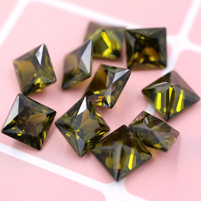 Square Zircon glass crystal strass artificial gemstone Pointback rhinestones for earring necklace pandent