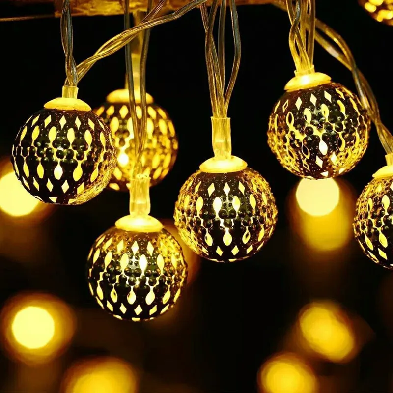 3M 20LED Moroccan Orb Ball String Light Fairy Light Party Christmas Wedding Home Decor Light Lamp Holiday Lighting