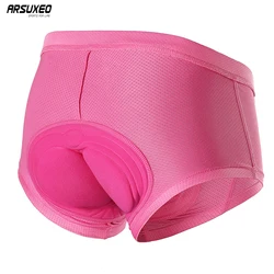 ARSUXEO Women Cycling Shorts Gel 3D Padded MTB Mountain Bike Bicycle Cycling Underwear Compression Breathable 4 Colors U01
