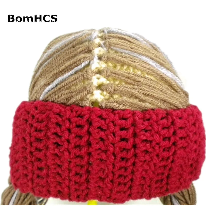 BomHCS Cool Funny Rock Style Wig Beanie 100% Handmade Knitted Braid Hat Party Halloween Gift