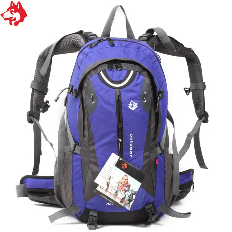 Hot sale 35L Orange/Red/Green/Blue/Navy hiking camping walking bag anti-tearing nylon outdoor climbing bag