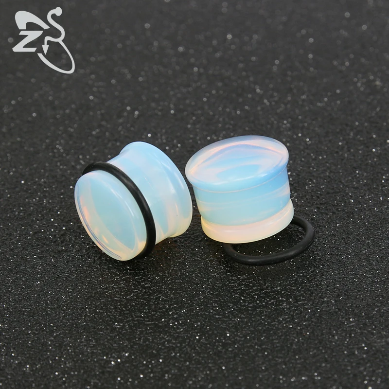 ZS 2PCS 5-16MM Glass Ear Expander 6 Color Ear Plugs Tunnels Gauges Expander Body Piercing Jewelry for Women Men Ear Tunnel Plugs