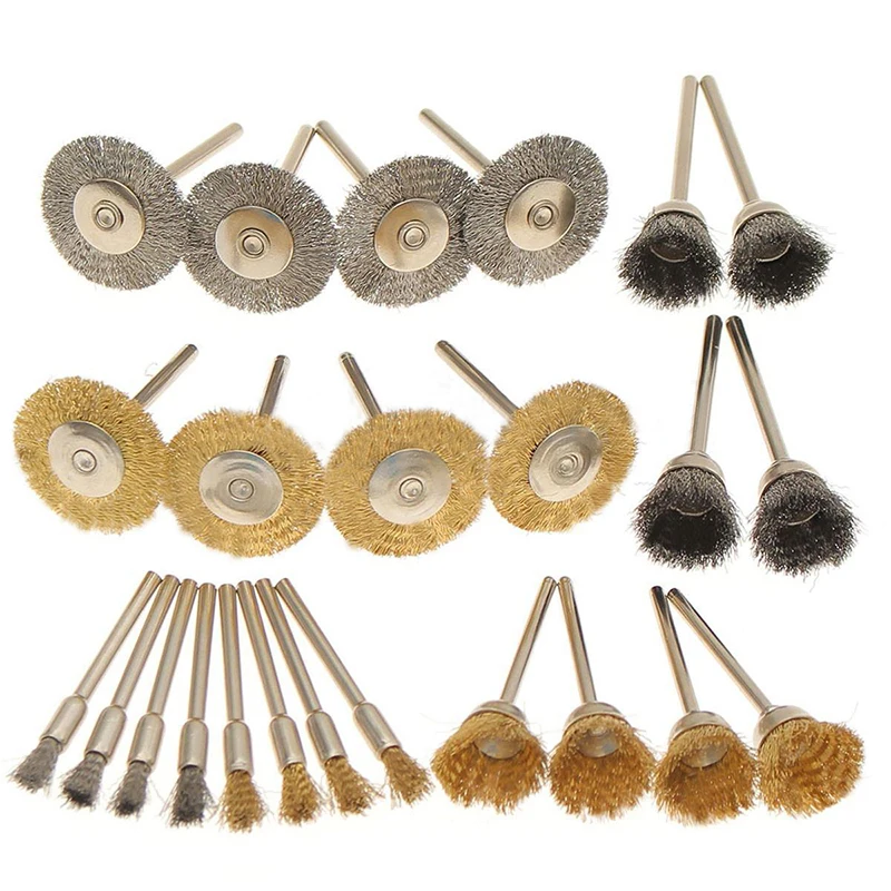 24pcs/set Steel Wire Wheel Polishing Pad Brushes for Rotary Grinder Accessories Tool DIY tools