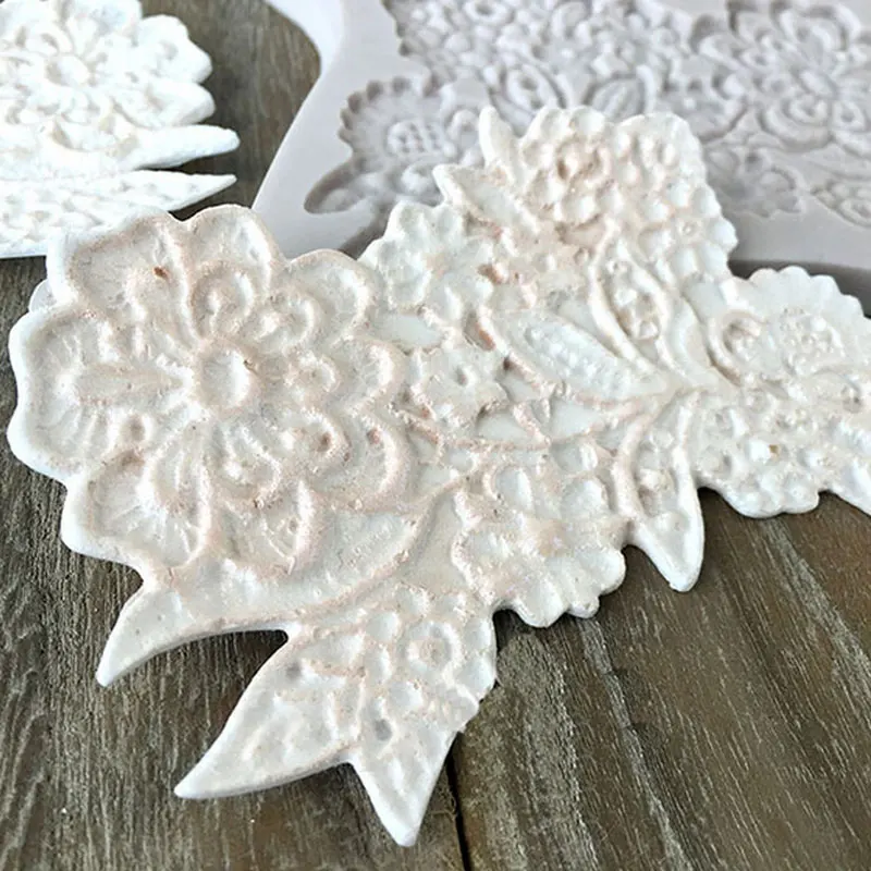 Lace Border Decor Flower Mould Silicone Mold Fondant Cake Decorating Tool Gumpaste Sugarcraft Chocolate Forms Bakeware