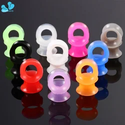 2Pcs Silicone Flexible Thin Double Flared Ear Plugs Flesh Tunnel Ear Gauge Expander Stretcher Earlets Earrings Ear Piercing
