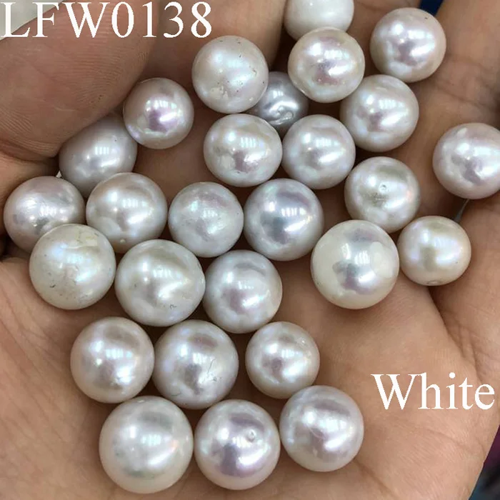 

10 Pcs 9-12mm AA+ White Round High Luster Natural Party Gift Love Wish Undrilled Loose Colored Oyster Edison Pearls