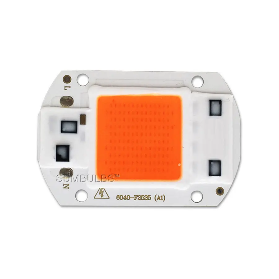 COB LED Driverless Grow Light Lamp Chip Full Spectrum Input 110V 220V AC 20W 30W 50W For Indoor Plant Seeding and Flowering Bulb