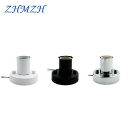 E27 E14 Lamp Holder for DIY Lighting 80mm Straight Plate E27 E14 Lamp Base High Temperature Resistant Ceramic Screw