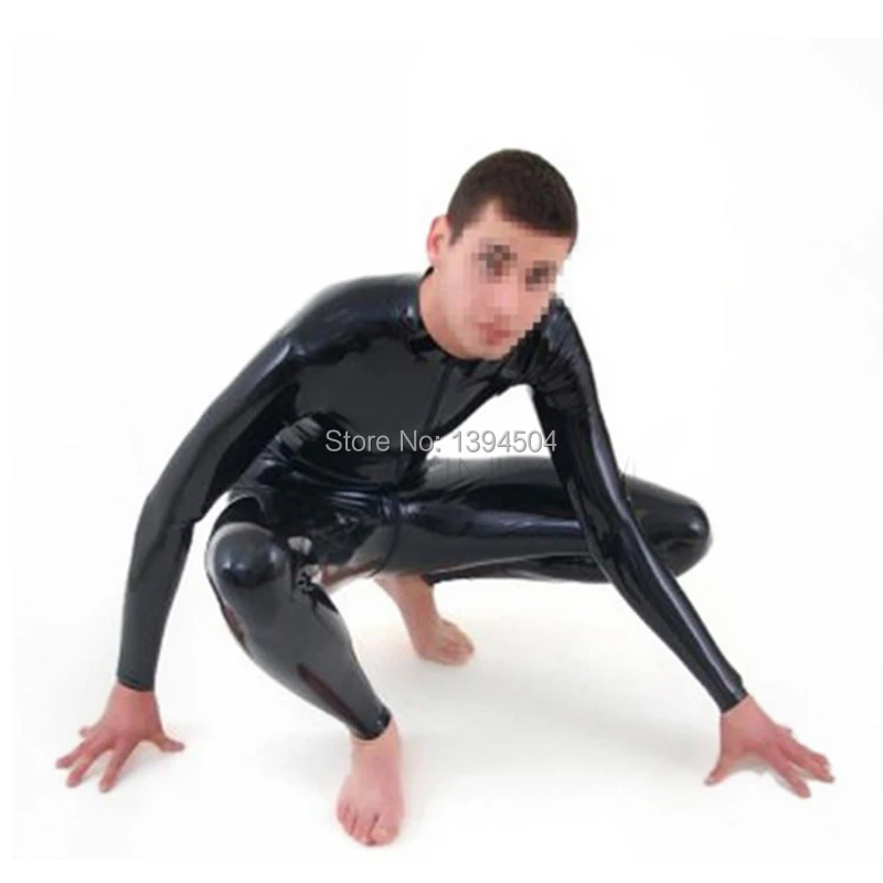 2018 new sexy exotic Sexy handmade customize Black Men male Latex Catsuit zentai cekc fetish Bodysuits with three way Zipper