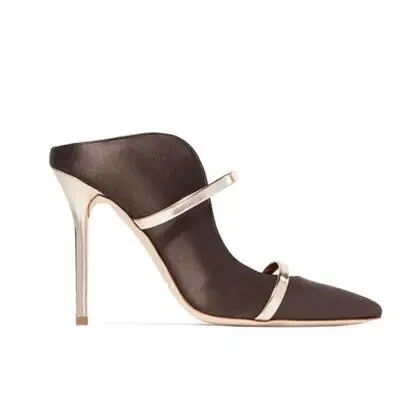 Newest Green Suede Leather Wedding Shoes Bride Gold Strap Ladies Heels Pumps Women Shoes Pointed toe Cut-out Fashion Pumps